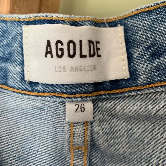 Agolde Denim High Rise Shorts - Ricochet - Picture 5 of 8